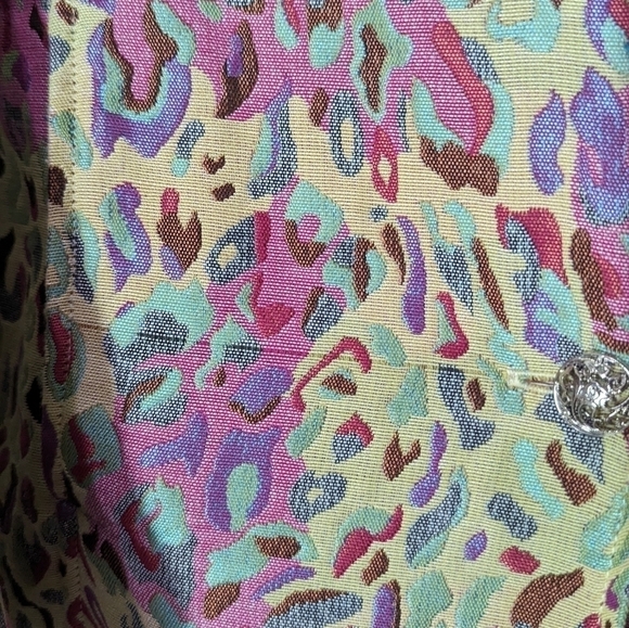 L - Tudor Court | Colourful Cheetah Print Jacket with Silver Cage Buttons - Picture 8 of 9